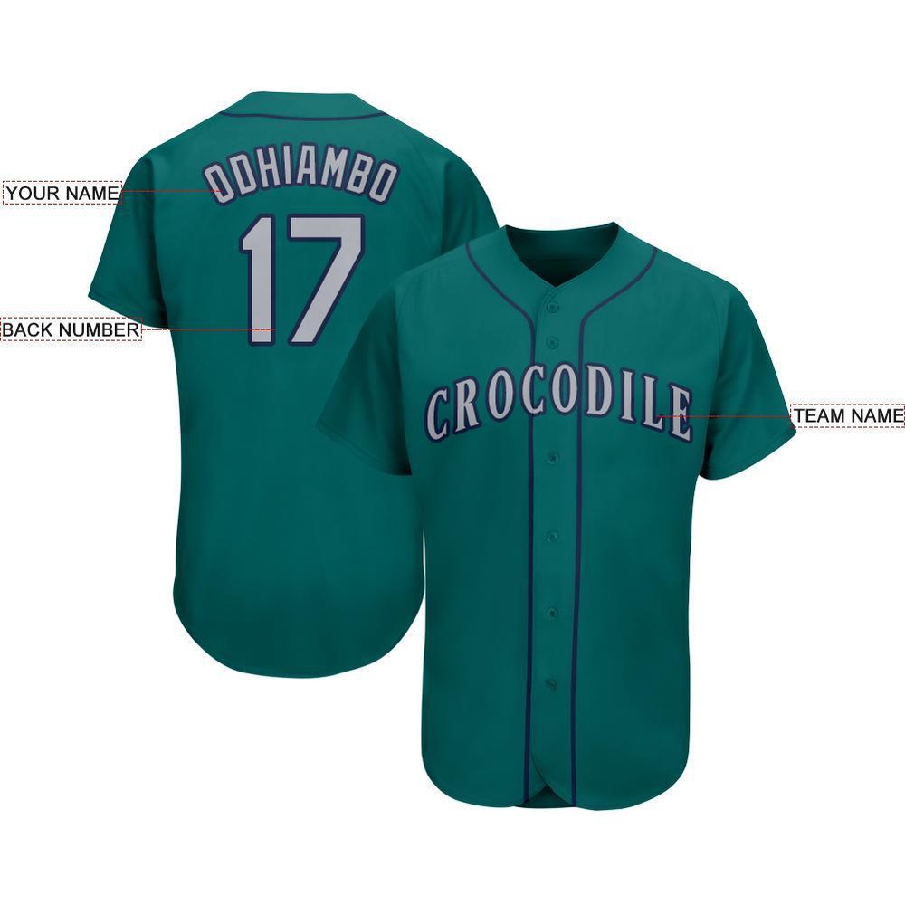 Teal Gray-Navy Baseball Jersey, Custom Baseball Jersey, Personalized Sport Jersey