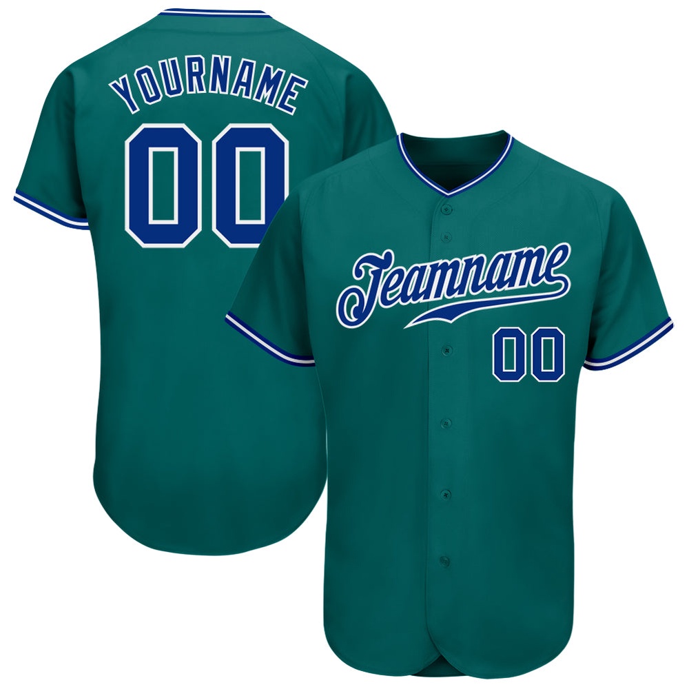 Teal Royal-White Authentic Baseball Jersey, Custom Baseball Jersey, Personalized Sport Jersey Teal Royal-White Authentic Baseball Jersey, Custom Baseball Jersey, Personalized Sport Jersey