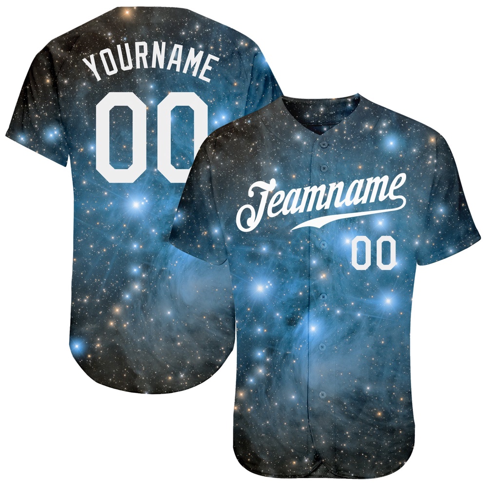 Tie Dye White-Black 3D Authentic Baseball Jersey, Custom Baseball Jersey, Personalized Sport Jersey