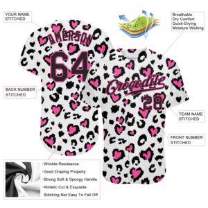 White Black Pink 3D Pattern Design Leopard Authentic Baseball Jersey Custom Baseball Jersey Personalized Sport Jersey 2 gindkm.jpg
