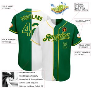 White Kelly Green Gold Authentic Split Fashion Baseball Jersey Custom Baseball Jersey Personalized Sport Jersey 2 kjo44m.jpg