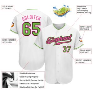 White Neon Green Pink Authentic Baseball Jersey Custom Baseball Jersey Personalized Sport Jersey 2 k77kwh.jpg