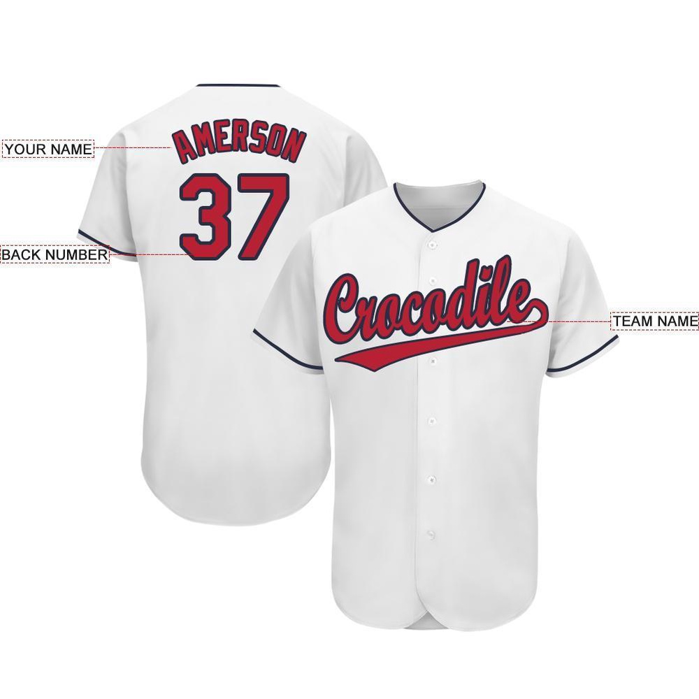 White Red-Navy Baseball Jersey, Custom Baseball Jersey, Personalized Sport Jersey