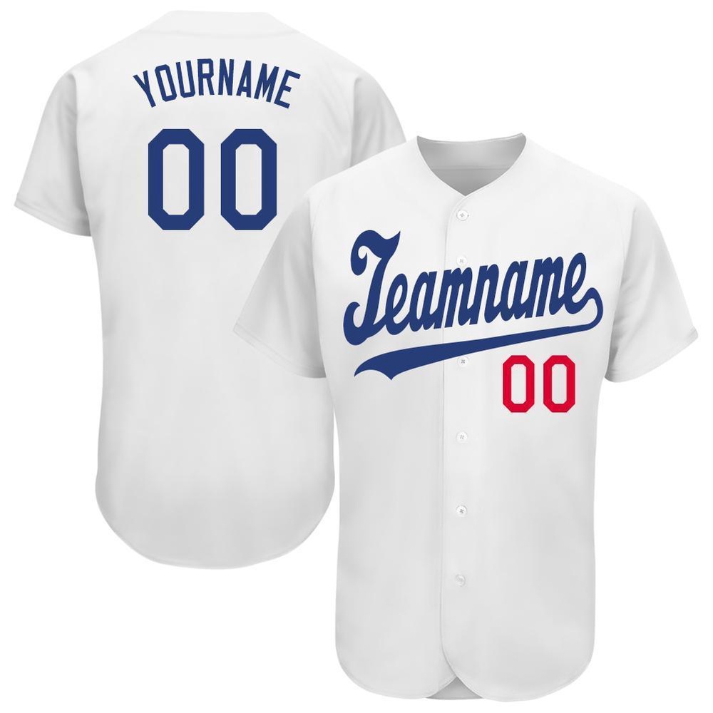 White Royal-Red Baseball Jersey, Custom Baseball Jersey, Personalized Sport Jersey
