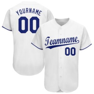 White Royal Baseball Jersey, Custom Baseball Jersey,…