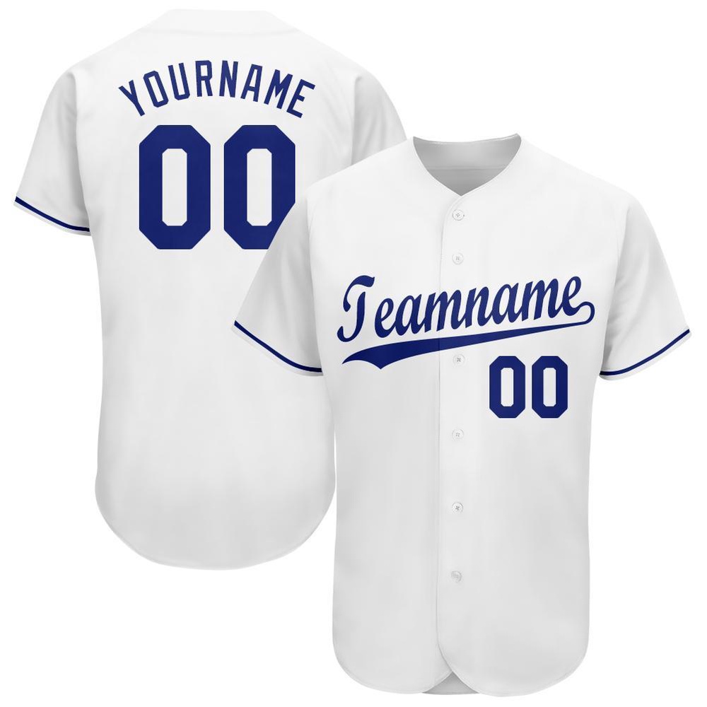 White Royal Baseball Jersey, Custom Baseball Jersey, Personalized Sport Jersey