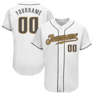 White Steel Gray-Old Gold Authentic Baseball Jersey,…