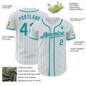 White Teal Pinstripe Gray Authentic Baseball Jersey Custom Baseball Jersey Personalized Sport Jersey 2 ghgdp6.jpg