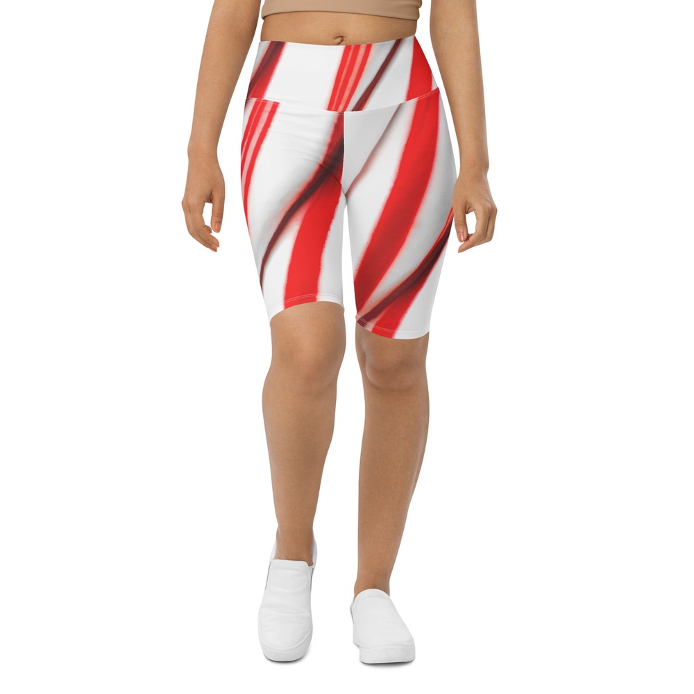 3D Candy Cane Biker Shorts, Biker Shorts For Mom, Shorts Mother’s Day, Mother Day Gift