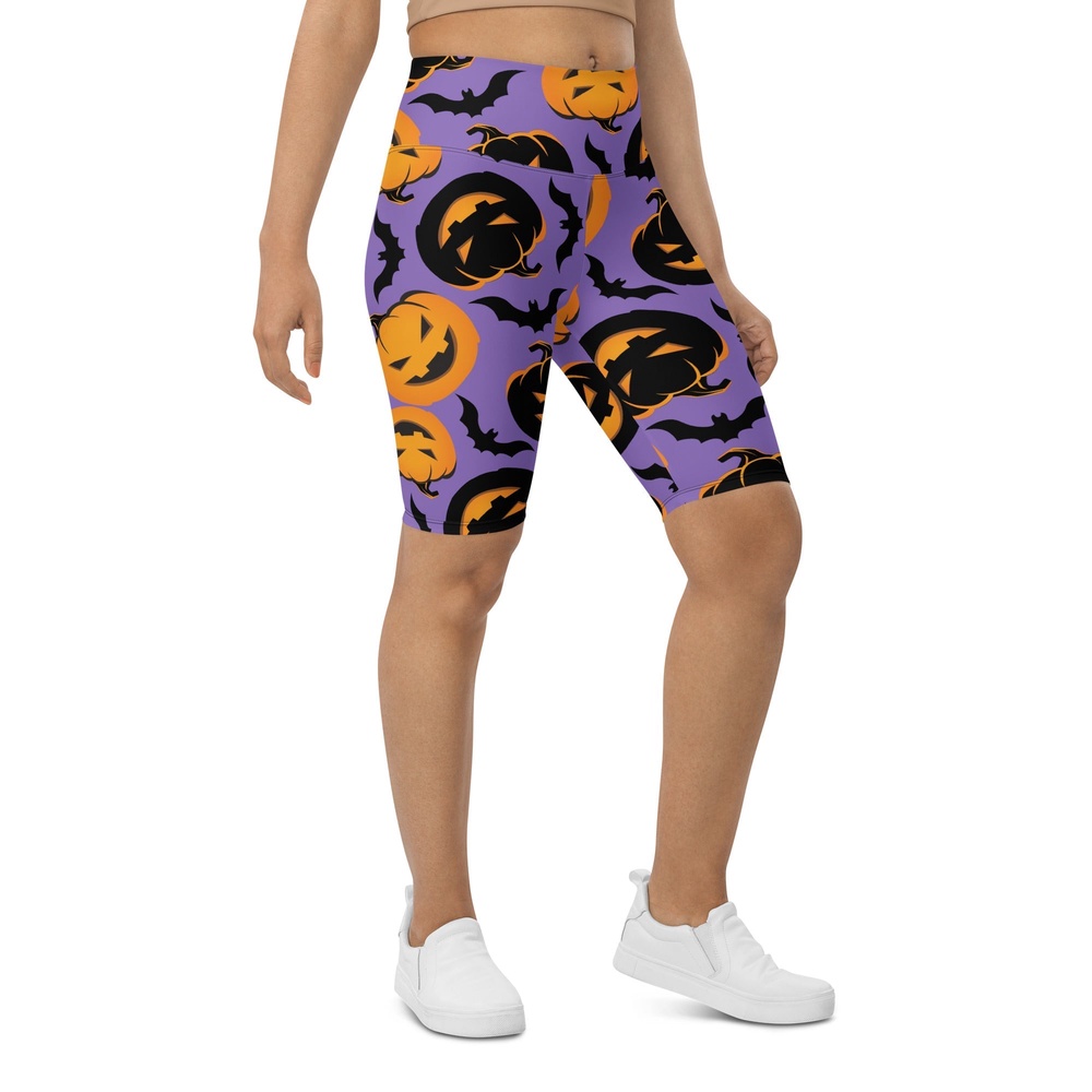 Bats and Jack O’Lanterns Biker Shorts, Biker Shorts For Mom, Shorts Mother’s Day, Mother Day Gift