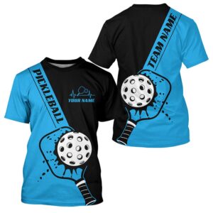 Black And Blue Custom Pickleball Team T-Shirts…