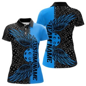 Black And Blue Custom Pickleball Wings Polo…