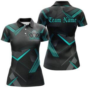 Black And Blue Custom Skull Pickleball Shirts…