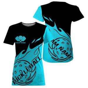 Black And Blue Fire Pickleball Ball Custom…