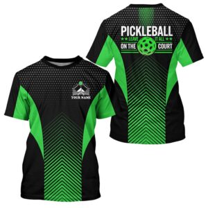 Black And Green Custom Pickleball T-Shirts For…