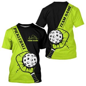 Black And Green Custom Pickleball Team T-Shirts…