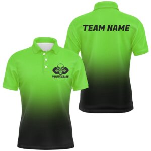 Black And Green Custom Skull Pickleball Shirts…