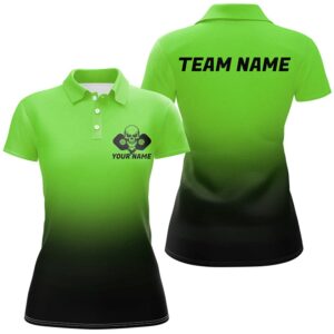 Black And Green Custom Skull Pickleball Shirts…