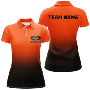 Black And Orange Custom Skull Pickleball Shirts…