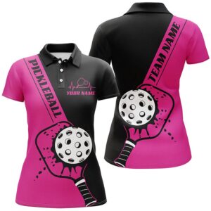 Black And Pink Custom Pickleball Team Shirts…