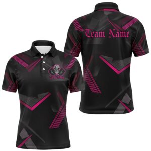 Black And Pink Custom Skull Pickleball Shirts…