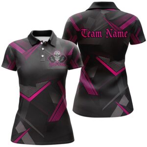 Black And Pink Custom Skull Pickleball Shirts…