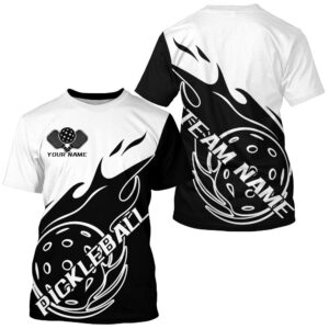 Black And White Fire Pickleball Ball Custom…