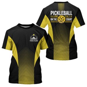 Black And Yellow Custom Pickleball T-Shirts For…