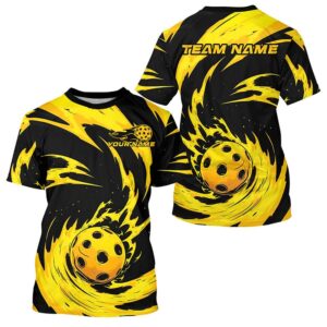 Black And Yellow Custom Pickleball T-Shirts For…