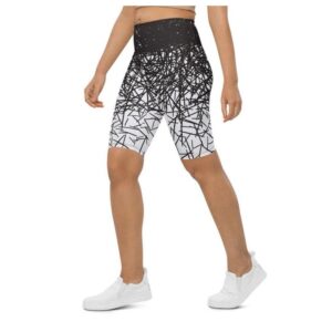 Black & White Ombre Biker Shorts, Biker…