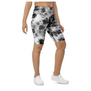 Black & White Tie Dye Biker Shorts,…