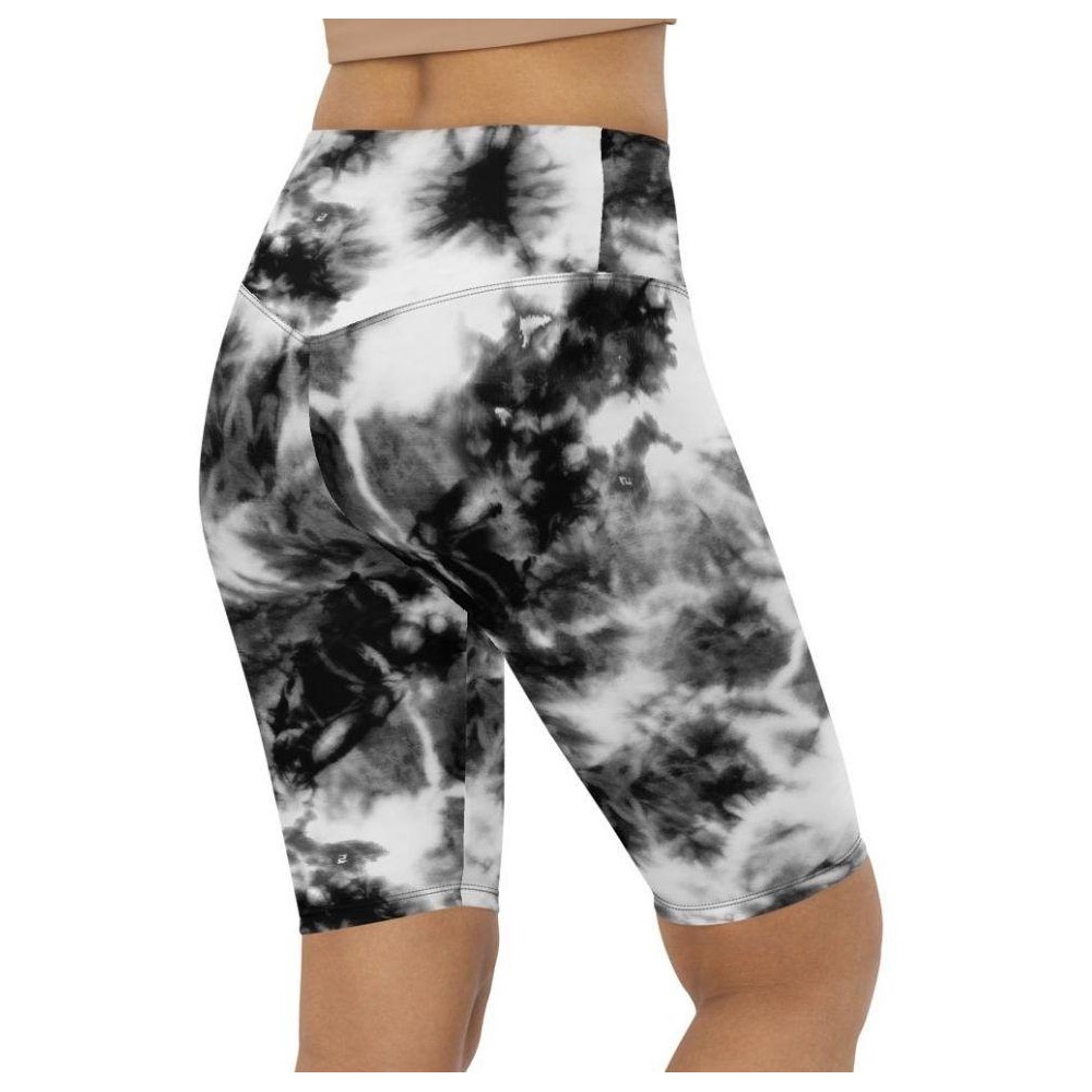 Black & White Tie Dye Biker Shorts, Biker Shorts For Mom, Shorts Mother’s Day, Mother Day Gift
