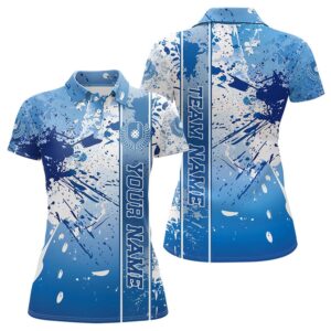 Blue And White Splatter Custom Pickleball Polo…
