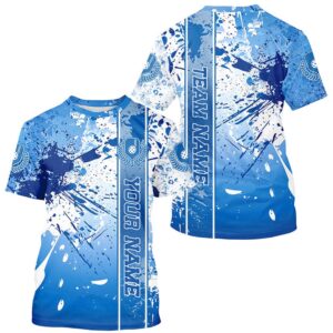 Blue And White Splatter Custom Pickleball T-Shirts…