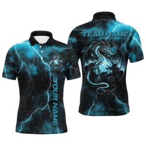 Blue Thunder Lightning Custom Dragon Pickleball Polo…