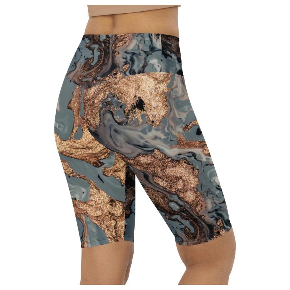 Bronze Marble Print Biker Shorts, Biker Shorts For Mom, Shorts Mother’s Day, Mother Day Gift Bronze Marble Print Biker Shorts, Biker Shorts For Mom, Shorts Mother’s Day, Mother Day Gift