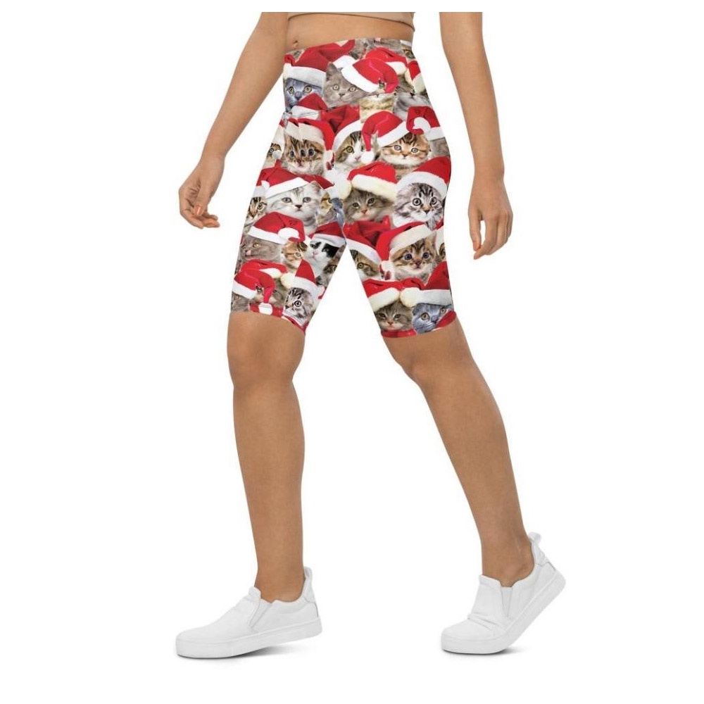 Christmas Cat Biker Shorts, Biker Shorts For Mom, Shorts Mother’s Day, Mother Day Gift