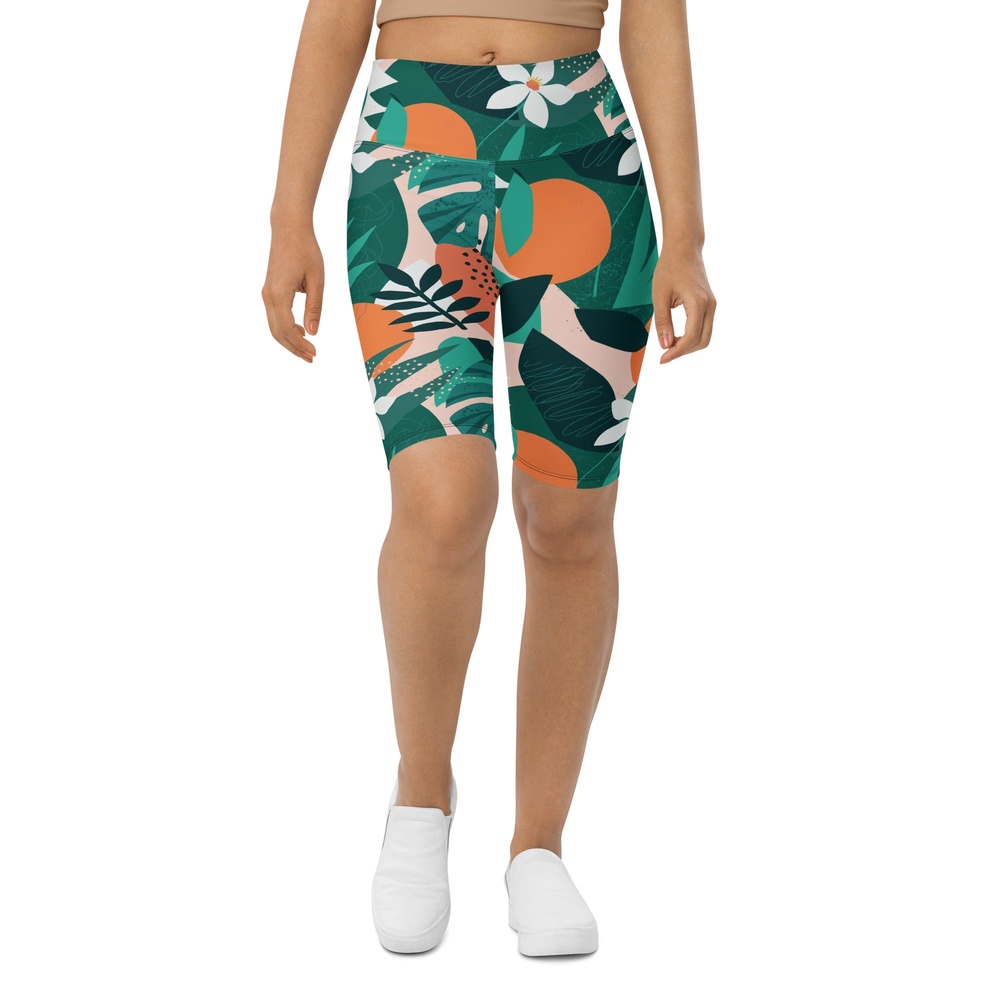 Contemporary Tropical Biker Shorts, Biker Shorts For Mom, Shorts Mother’s Day, Mother Day Gift