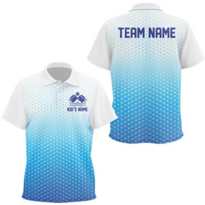 Custom Blue Pickleball Polo Shirts For Kid,…
