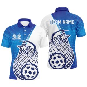 Custom Blue Pickleball Polo Shirts For Men,…