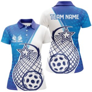 Custom Blue Pickleball Polo Shirts For Women,…
