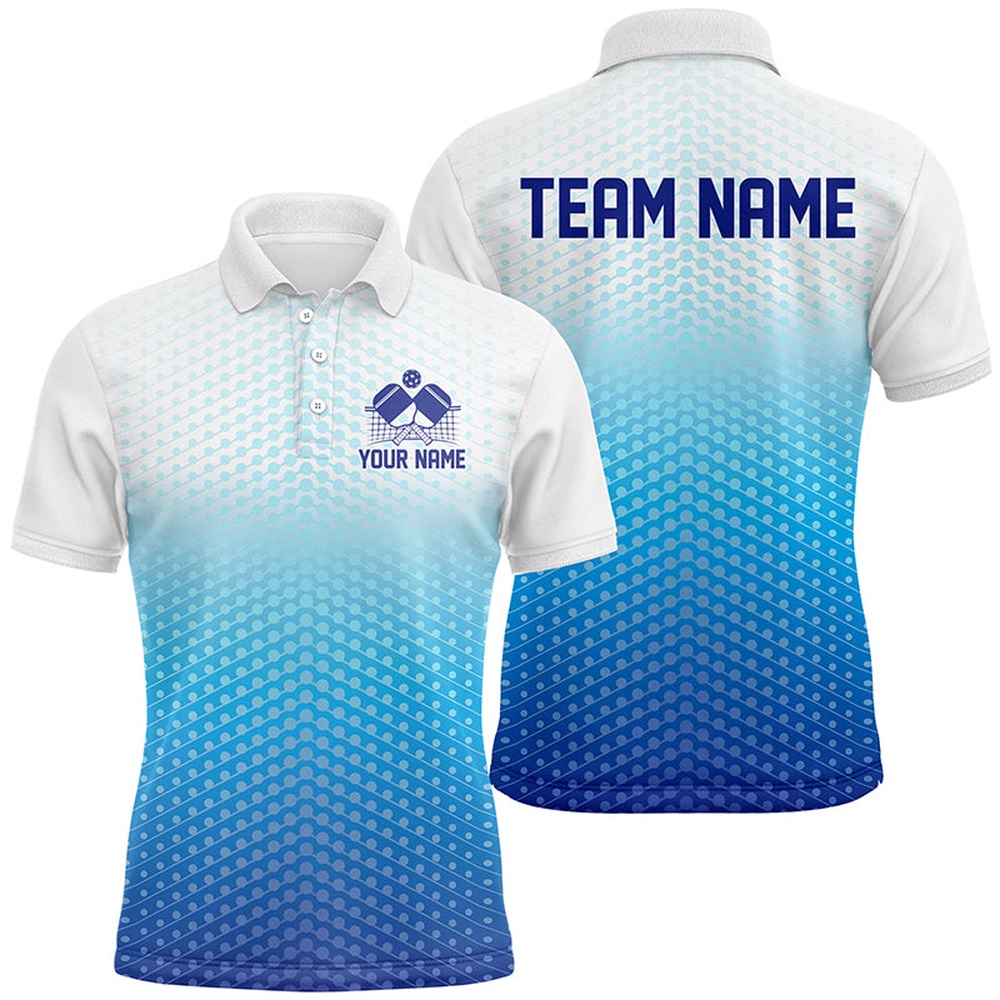 Custom Blue Pickleball Shirts For Men, Pickleball Team Shirt With Name Pickleball Polo Shirt, Pickleball Polo Shirts