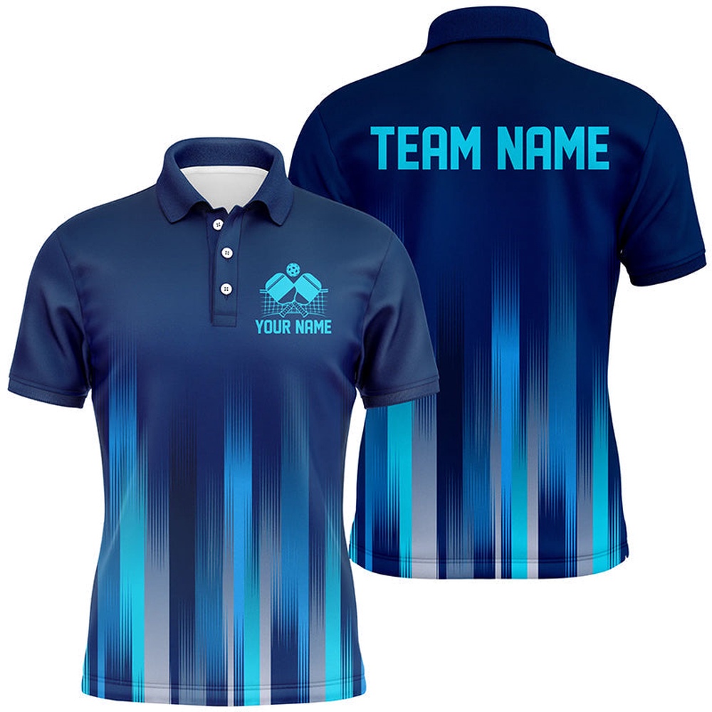 Custom Blue Pickleball Shirts For Men, Pickleball Team Shirt With Name Pickleball Polo Shirts, Pickleball Polo Shirts