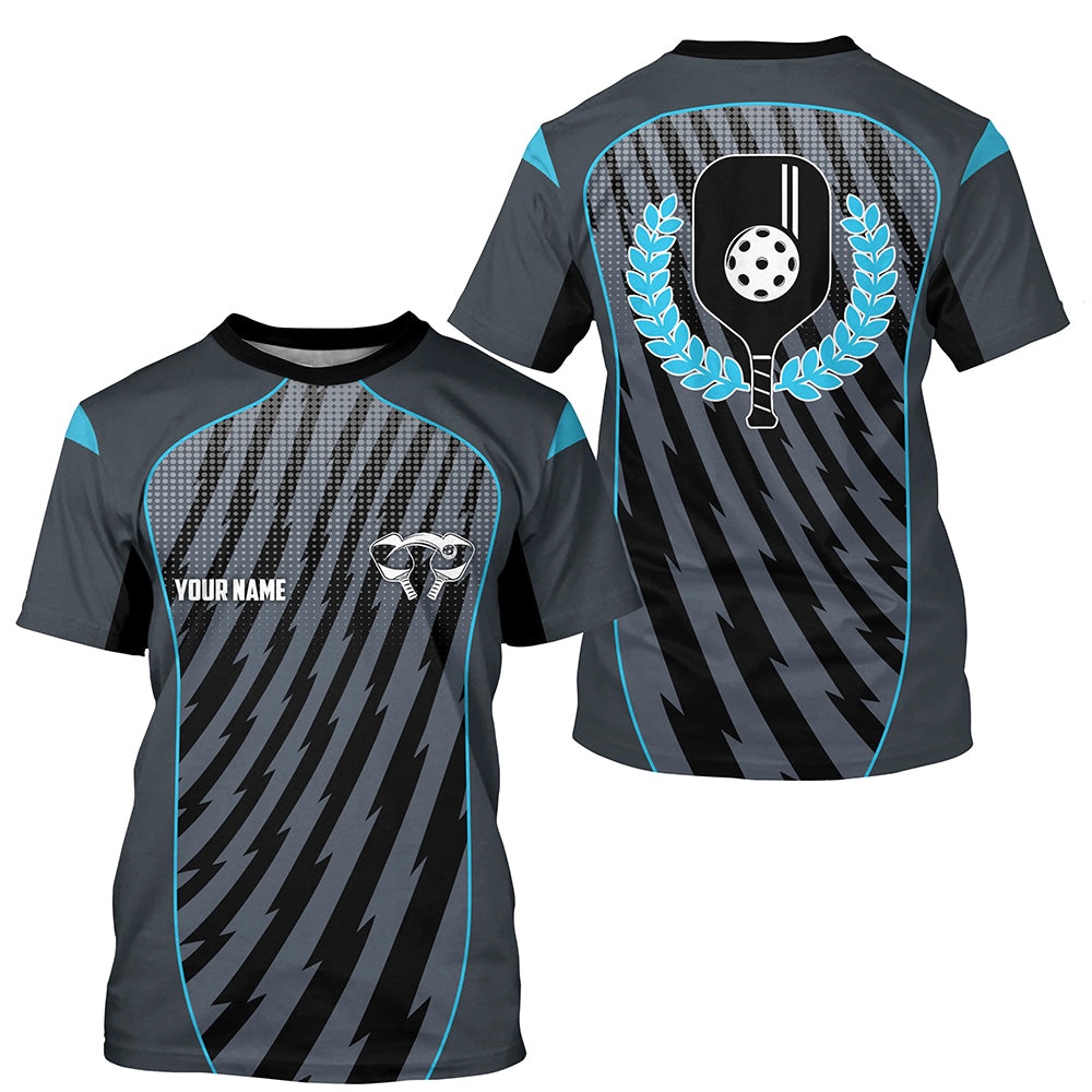 Custom Blue Pickleball T-Shirts For Men, Outdoor Pickleball 3D TShirts