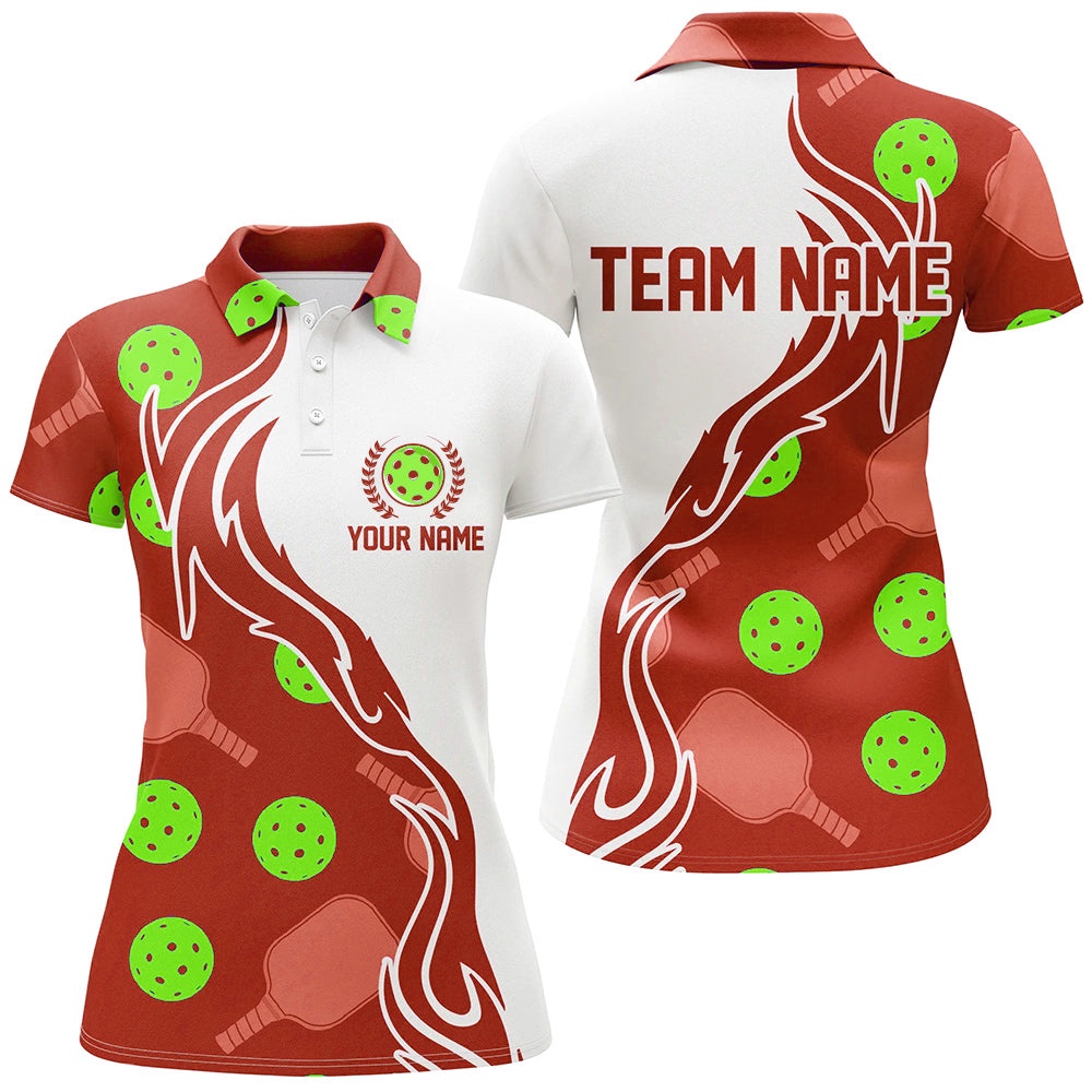 Custom Christmas Pickleball Shirts for women, Red And Green Casual Pickleball Polo Tops, Pickleball Polo Shirts