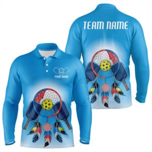 Custom Dreamcatcher Pickleball Long Sleeve Polo Shirts…