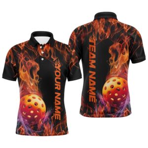 Custom Flame Pickleball Polo Shirts For Men,…