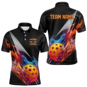 Custom Flame Pickleball Polo Shirts For Men,…