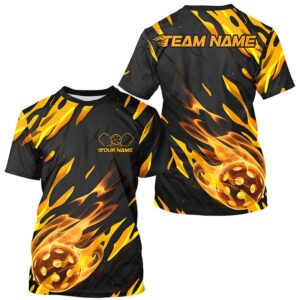 Custom Flame Pickleball T-Shirts For Men, Pickleball…