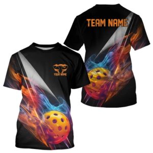 Custom Flame Pickleball T-Shirts For Men, Pickleball…